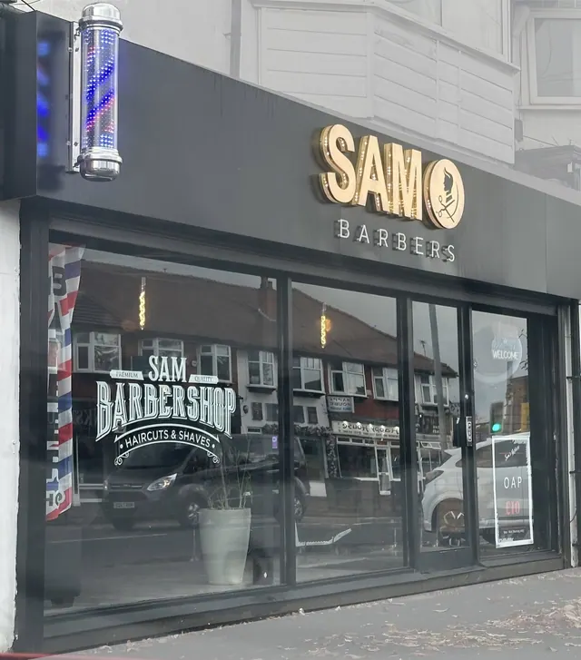 The chairs and mirrors at SAM Barbers